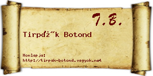 Tirpák Botond névjegykártya